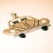 Gold Christmas Volkswagen Clay Cat Folk Art Ornament