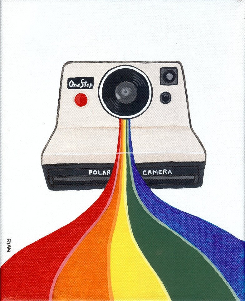 rainbow polaroid camera