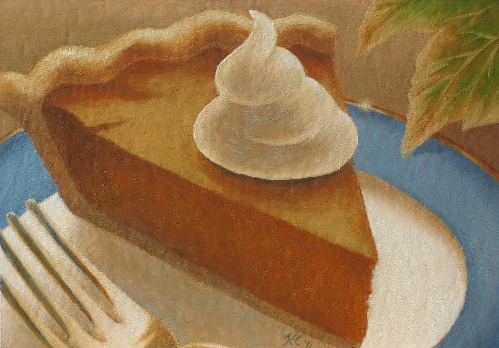 Art Card ACEO Original Oil Painting--Pumpkin Pie