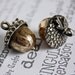 Handmade Acorn Pendant in Yellow and White Brass
