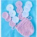 Crochet Eye makeup Remover Pads with Carry Bag, Pretty in Pink Pastel