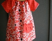 dress -  girl toddler coral pink flowers floral Spring Summer Birthday -   3T  only READY TO SHIP