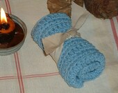 Extreme Prim H-Crocheted Dish Cloth Robin's Egg Blue Cotton OFG.... SPSG
