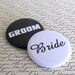 Bride and Groom - Wedding 2 1/4 inch Pin Back Buttons Set of 2