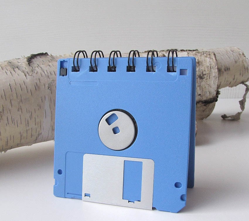 Light Blue Recycled Geek Gear Blank Floppy Disk Mini Notebook