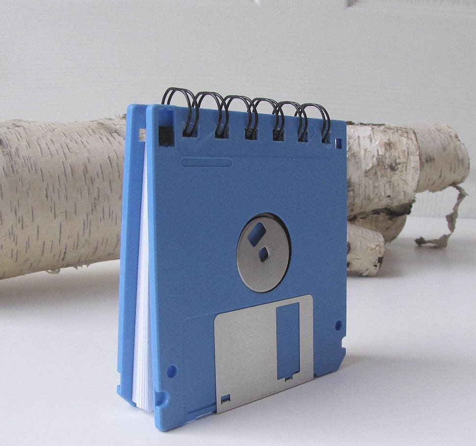 Light Blue Recycled Geek Gear Blank Floppy Disk Mini Notebook