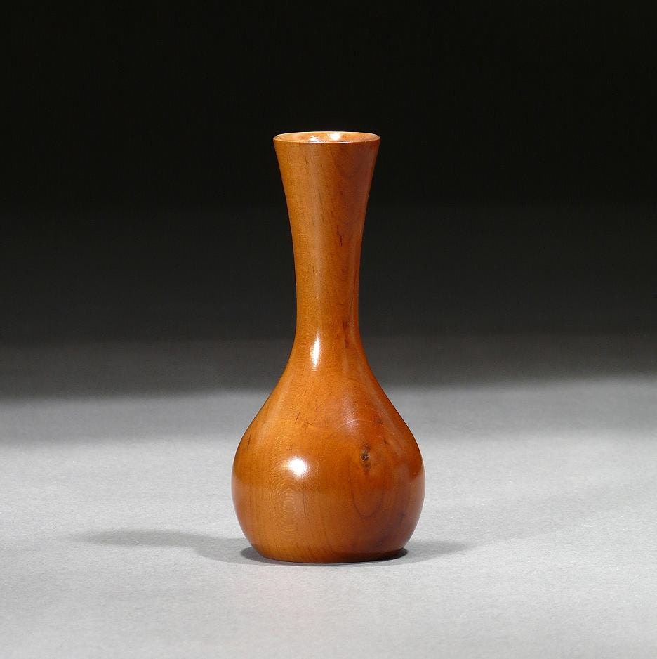 Wood Vase, Black Cherry Weed Pot (C422)