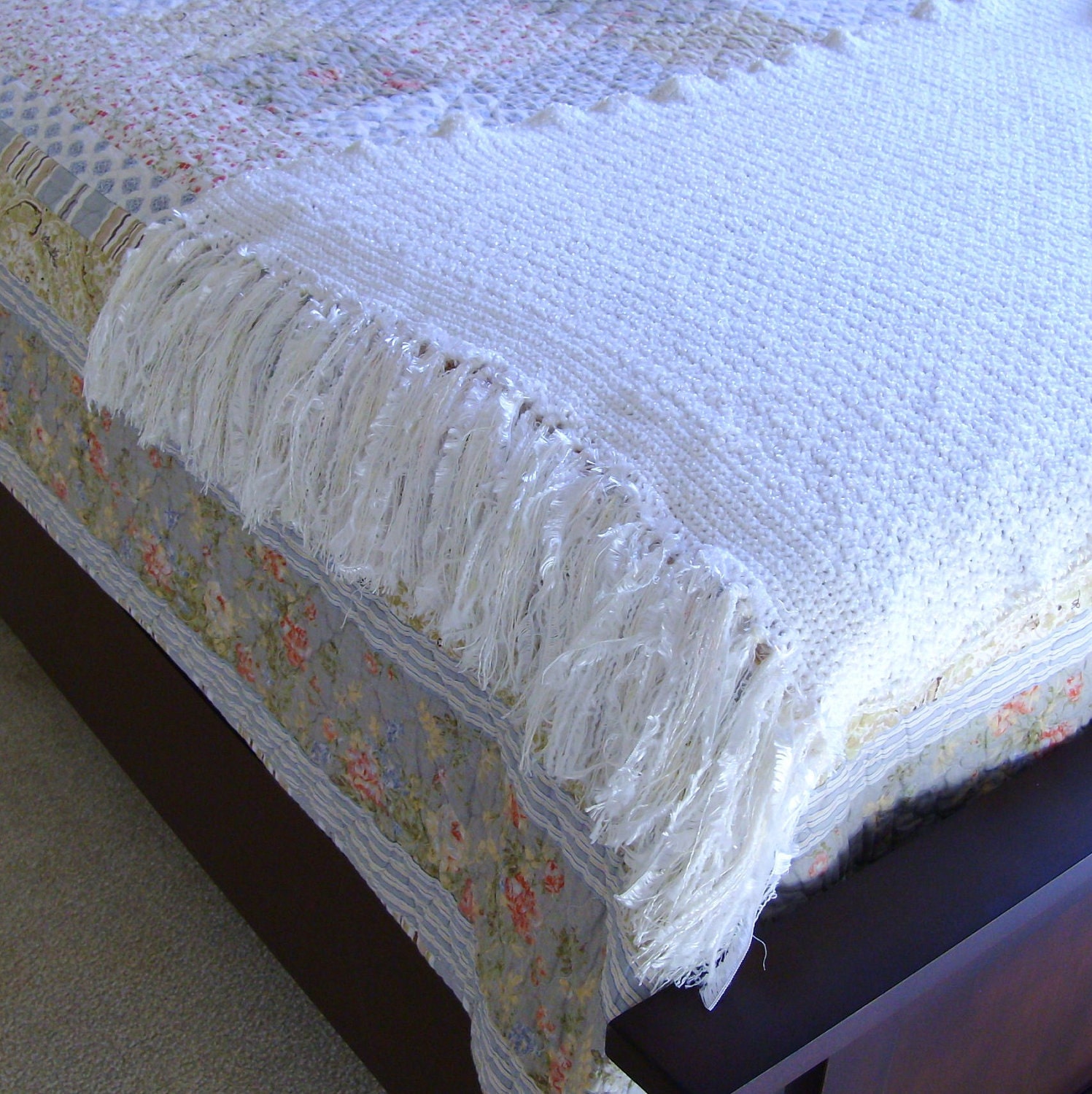 Heirloom Crochet Blanket,  White Baby Gift, Snowy Soft Pristine, Home Decor, Photo Prop