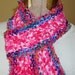 Skinny Crochet Scarf, Hot Pink Purple Blue, Vibrant Color Explosion, Freeform, Soft