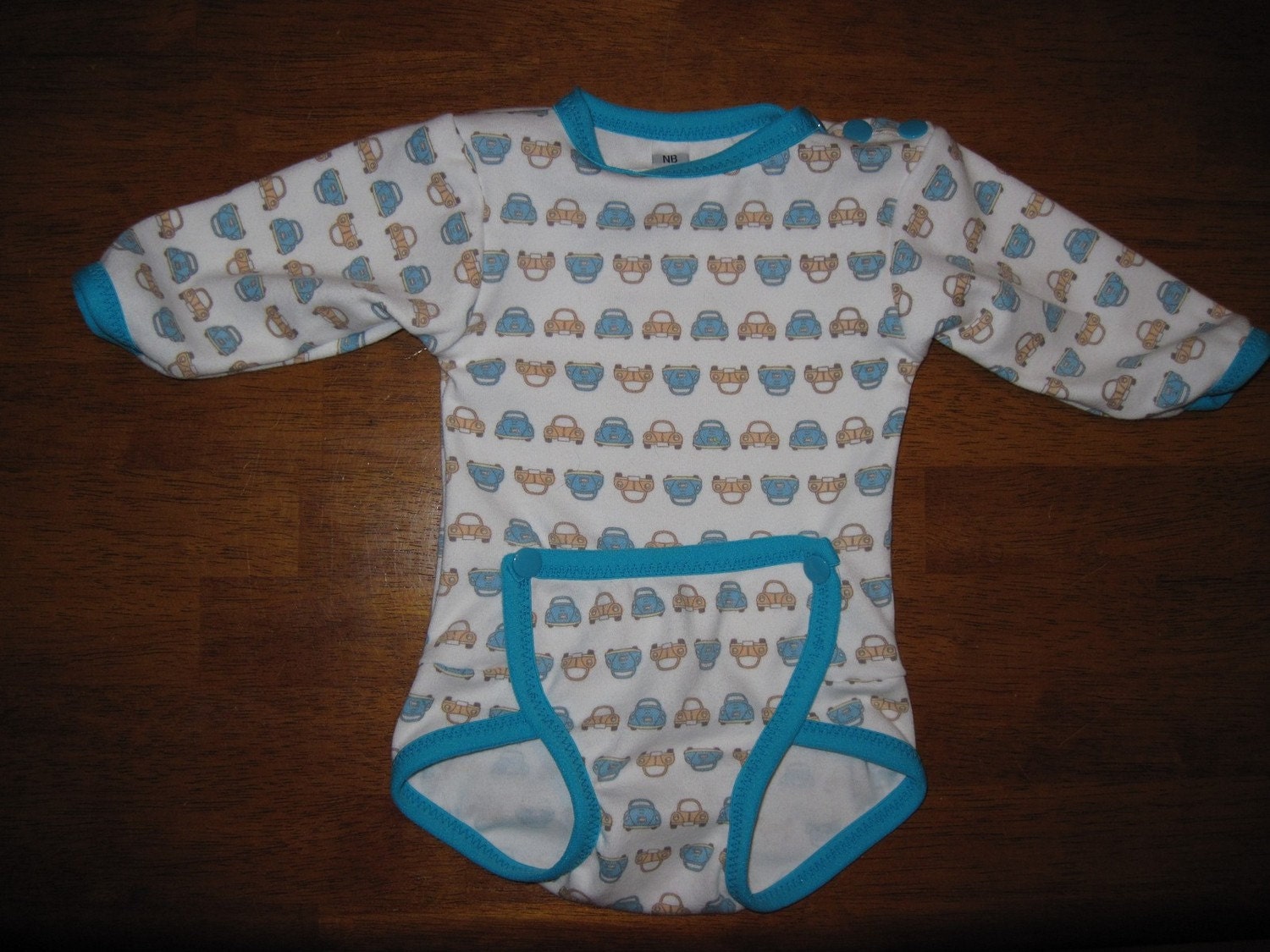 Ditto Daddy Cloth Bum Onesie Boy Cars size NB-2T