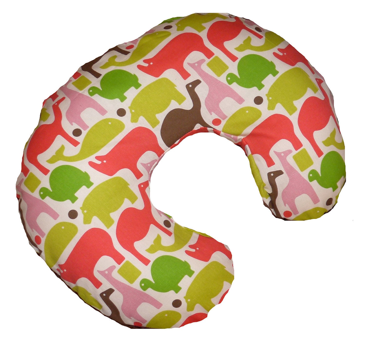 Nursing Pillow COVER in Pink Zoo Pals