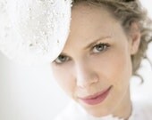 Weddings Bridal Oversized Saucer Hat Wedding Headpiece Lace Scattered Zirconia Rhinestone Beads Off White Ivory Haute Couture Free Shipping