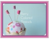 Berry Colored Thread Spool Pin Topper