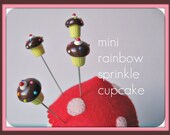 Mini Rainbow Sprinkle Cupcake Pin Topper