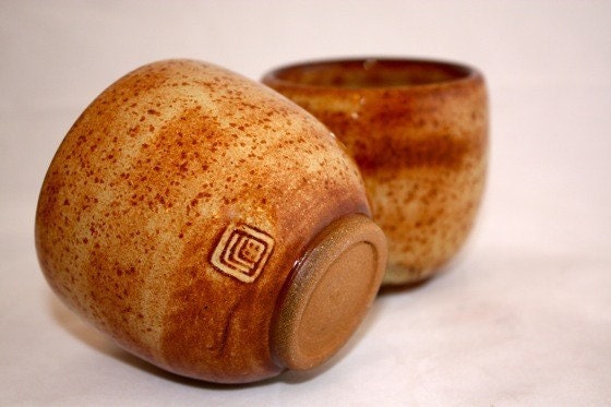 Earthtone Speckled Yunomi-