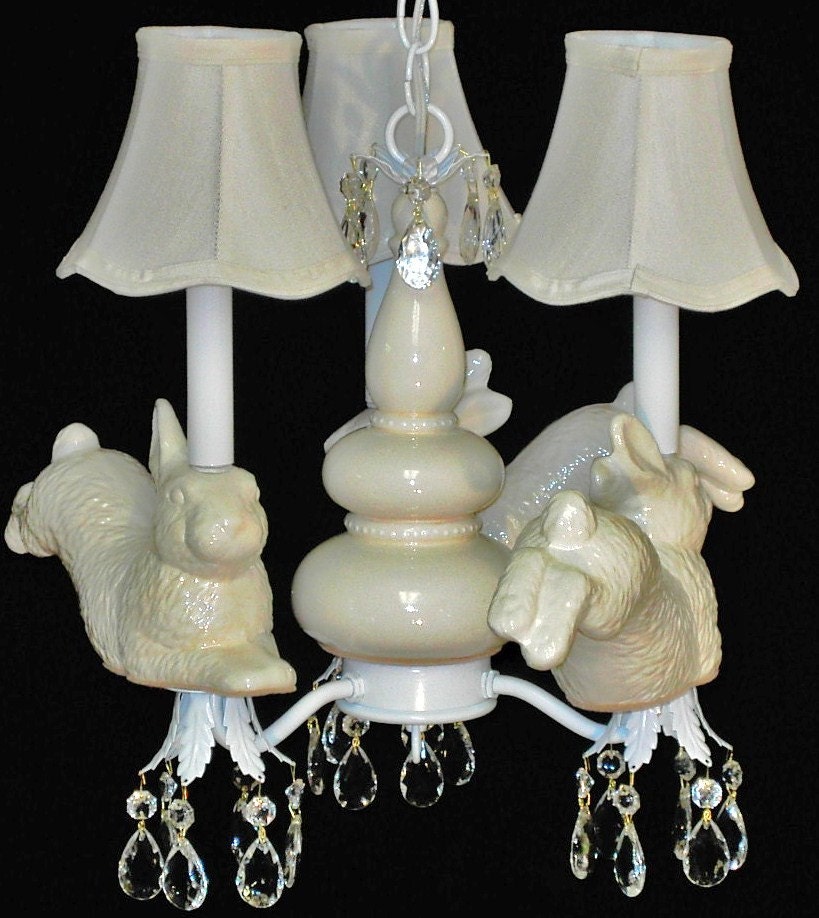 Nursery Chandelier Leaping Bunnies