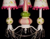 Pink and Green Bird Chandelier