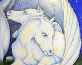 ACEO Pegasus Fantasy Horse Limited Edition Art Print One Starry Night