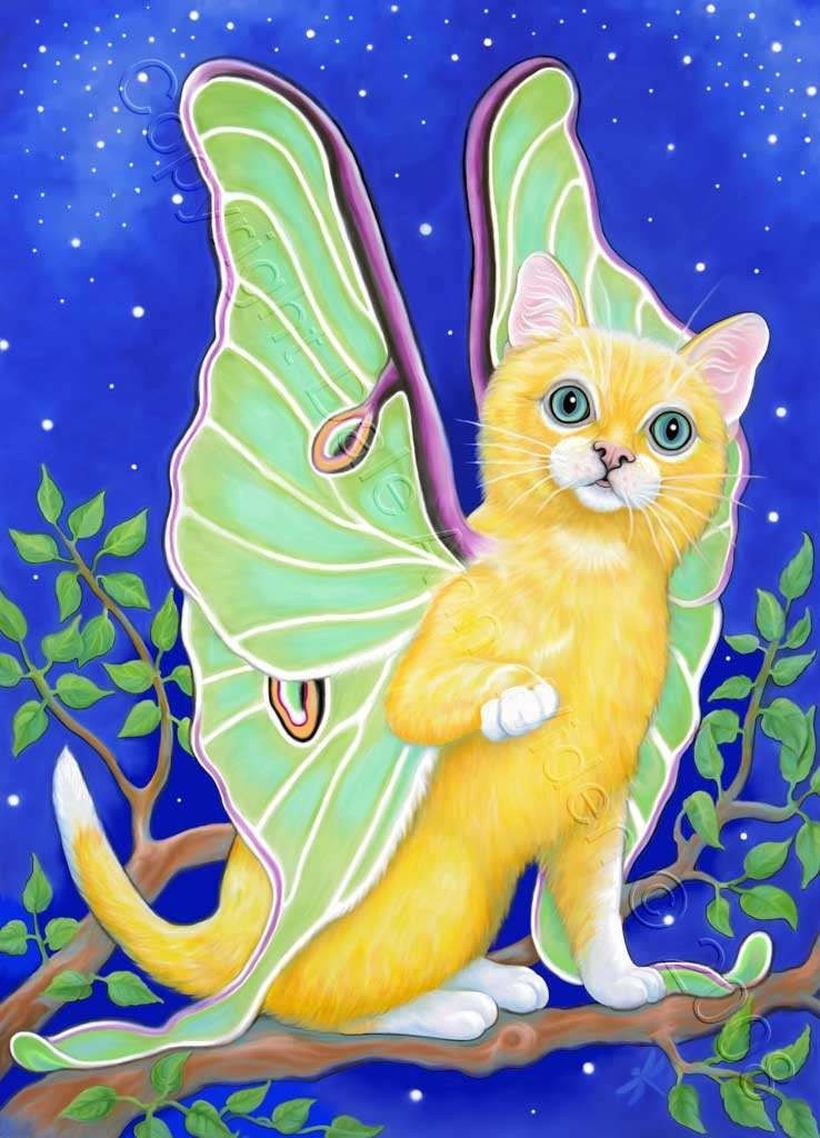 ACEO Luna Kitten Quality Fantasy Cat Art Print