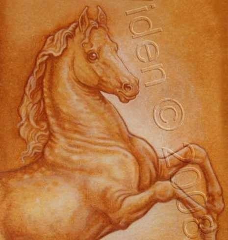 Bookmark da Vinci Andalusian Horse Handcreated Quality Fine Art Print