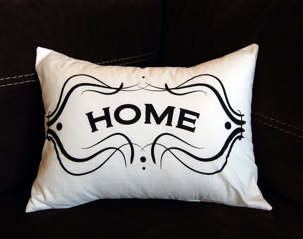 Home Sweet Home Throw Accent Pillow Cover 12x16 in Cream