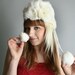 Vintage Fur Hat Ski Bunny Snow White Small - Autumn Fall Winter Fashion