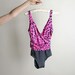 Vintage Leopard Print Bathing Suit - 1980s Hot Pink & Gray Beach Swim Suit - Medium Spring Break Summer Vacation