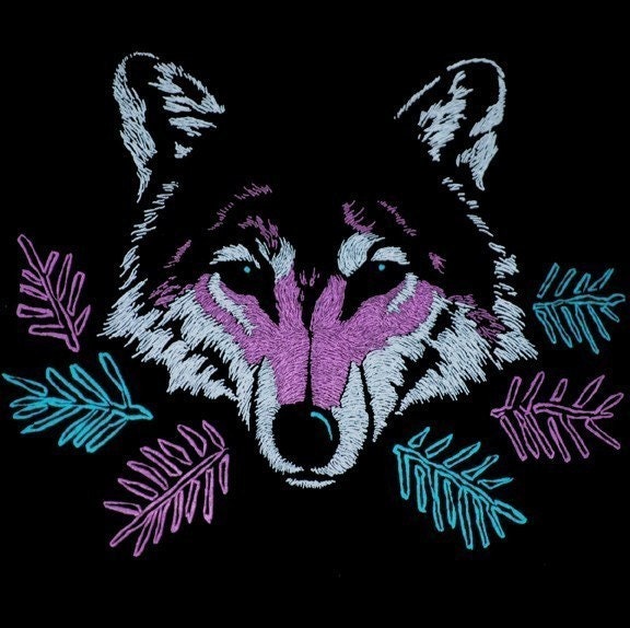 Wolf V-Neck T-Shirt Tee Shirt Forest Woodland Animal Cool Nature Fox Leaves Black Vneck Tshirt