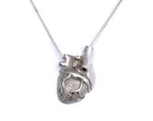 Silver Half Heart Dorsal View