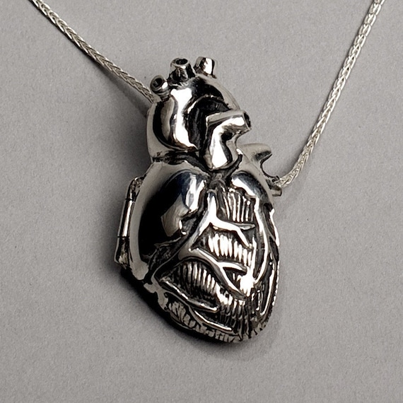 Anatomical Heart Locket- 28 inch chain