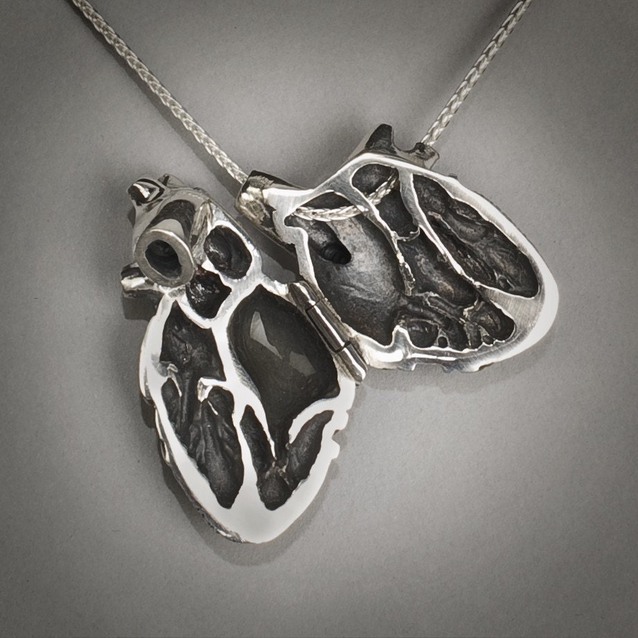 Anatomical Heart Locket- 24 inch chain