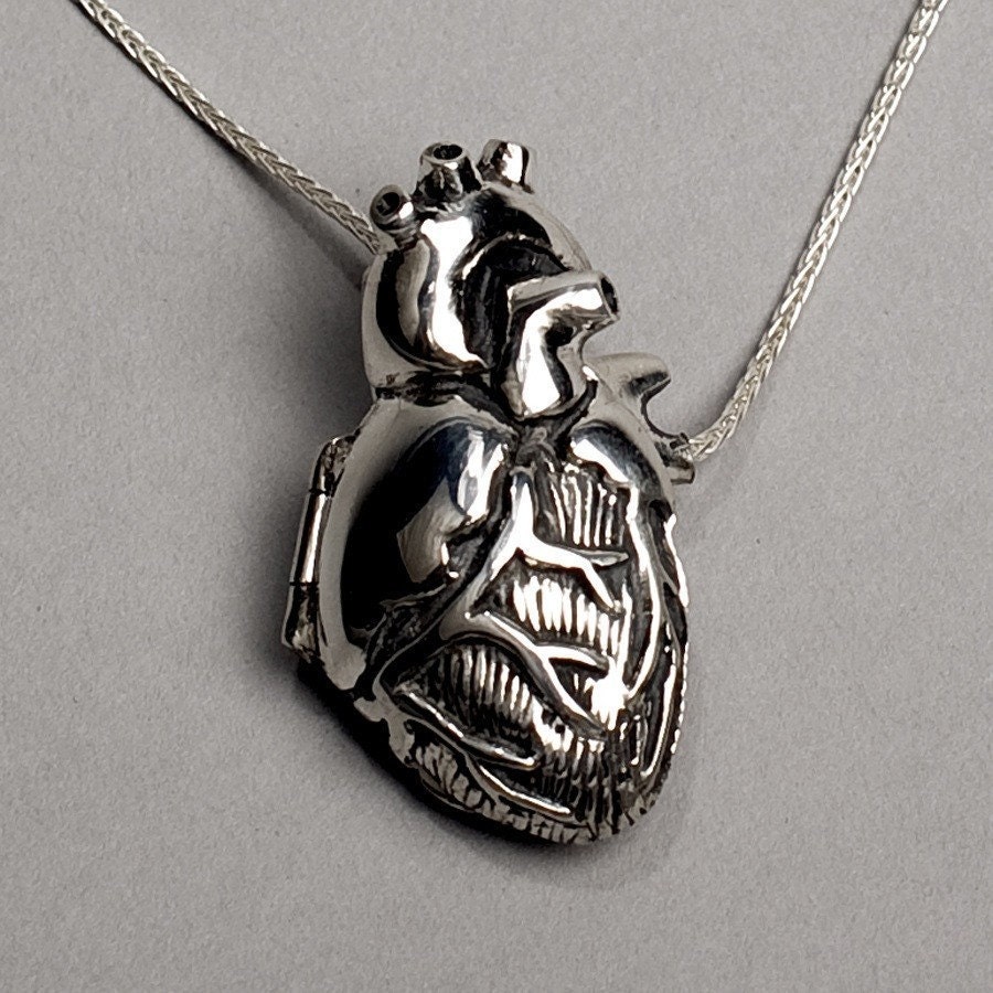 Anatomical Heart Locket- 18 inch chain