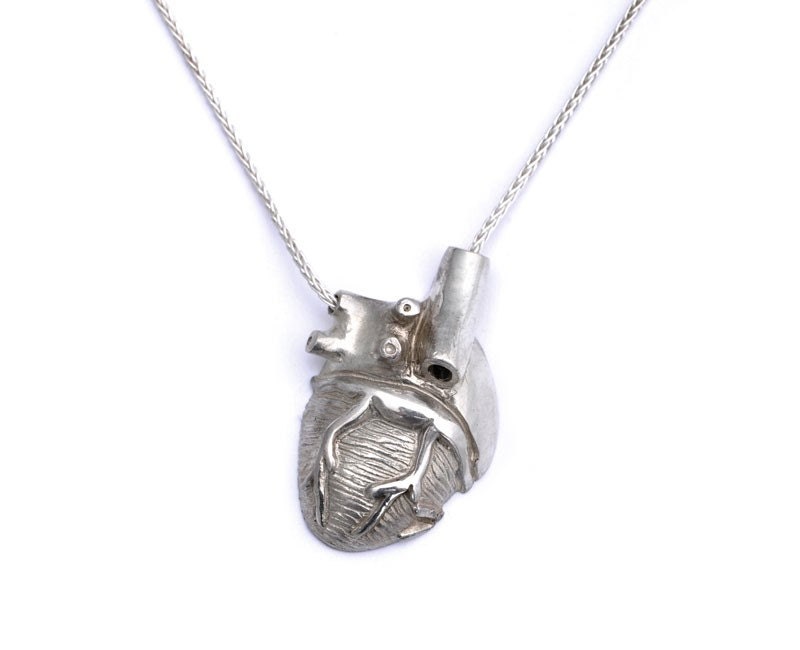 Silver Half Heart Dorsal View