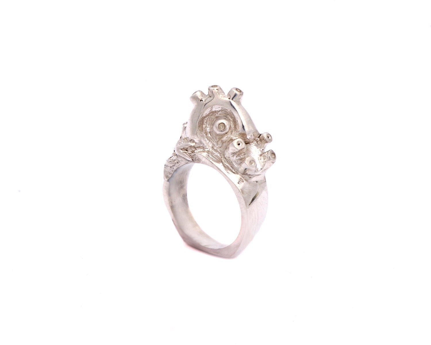Silver Anatomical Heart Ring