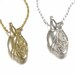 White or Yellow Bronze Anatomical Heart Necklace