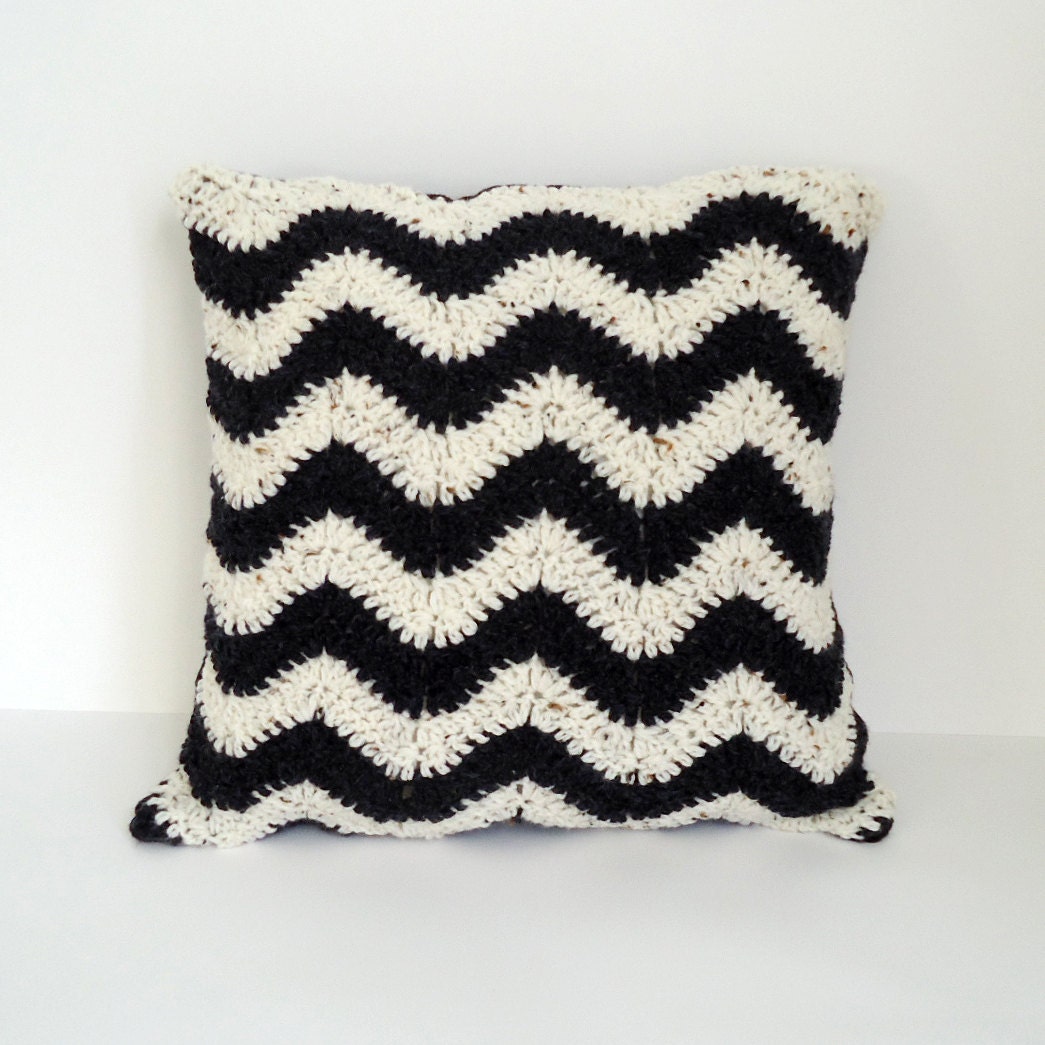 SALE Chevron Crochet Cushion