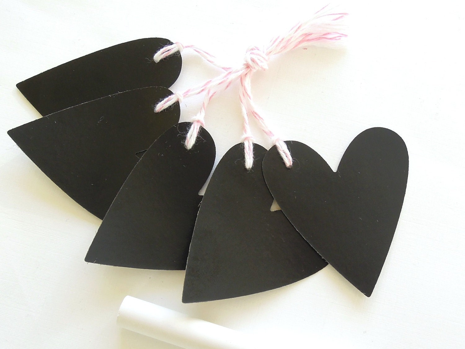 Chalk Board Heart Gift Tags/Wedding Favor Tags - Set of 5