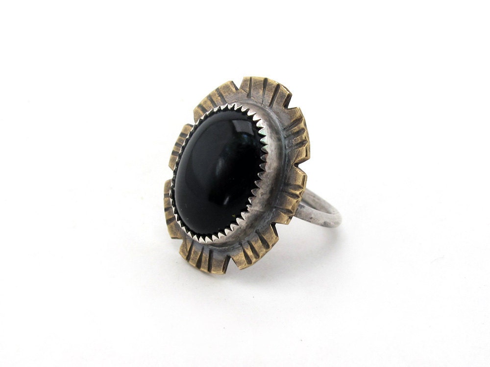 Black onyx eclipse ring - LaurelHill
