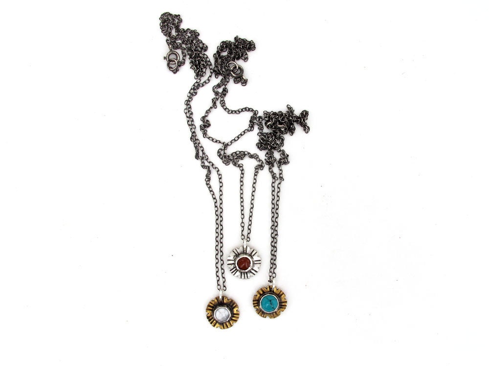 Goldstone sunburst necklace