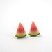 Watermelon Stud Earrings - Fruit Earring Posts - Red Green Earrings - Fruit Jewelry