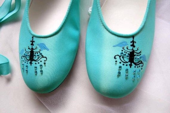 Wedding shoes Tiffany Blue  Ballerina Flats Personalized