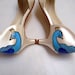 Wedding Shoes painted peacock medium heel ABBY IVORY