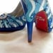 Custom Wedding Shoes something blue sapphire  beach I do crystals