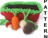 Play Food Crochet Pattern - Vegetable Garden - finished items made from pattern may be sold