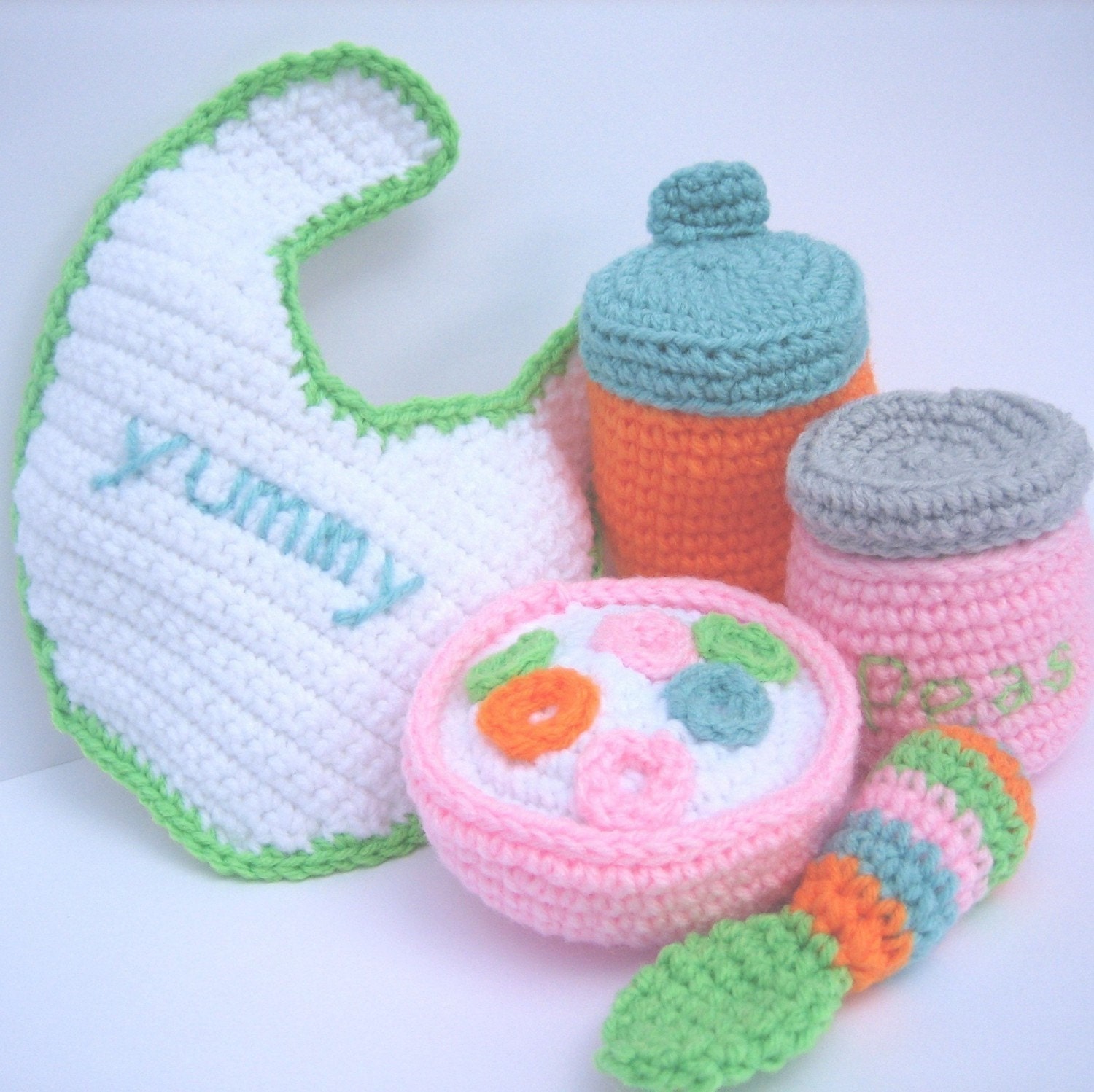 Baby Doll Feeding Set Crochet Pattern - finished items made from pattern may be sold