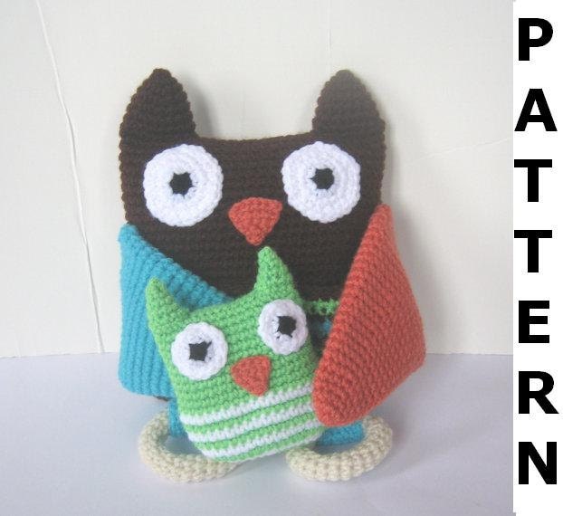Mama and Baby Owl Crochet Pattern - finished items made from pattern may be sold