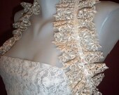 Handmade wedding Shoulder Wrap Bridal Ruffled.Beige Lace.Fashion ,march,summer wedding ,spring