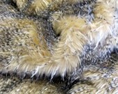 Golden Peacock - Honey Gold feather effect soft 75mm swirl pile synthetic faux fur fabric - full 1m