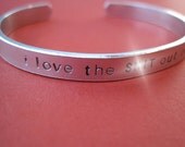 Personalized Bracelet - I love the s--t out of you - Hand Stamped Skinny 1/4 inch Cuff - Mature