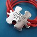 Puzzle Piece Bracelet - Missing Piece to my Heart - Custom Hand stamped Wrap Bracelet